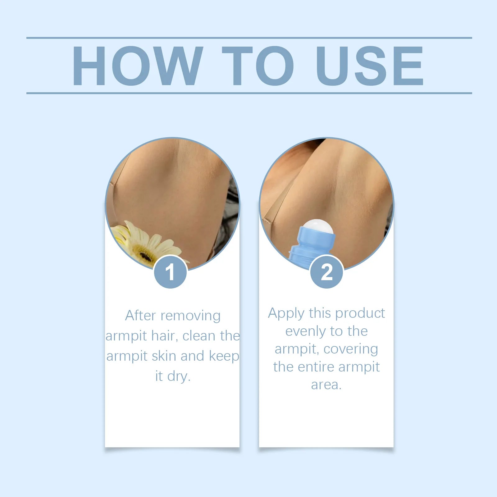 Underarm after Shave Soothing Roller Moisturizing Relieve Armpit Skin Pain Discomfort Reduce Redness Improve Dullness Quick-Dry